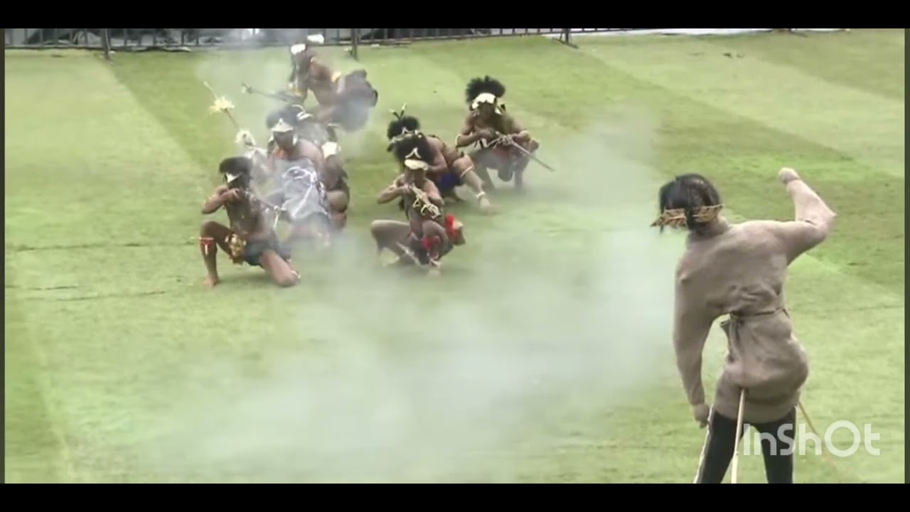 Konyak cultural troupe performing War Dance at Hornbill Festival Kisama,2023
