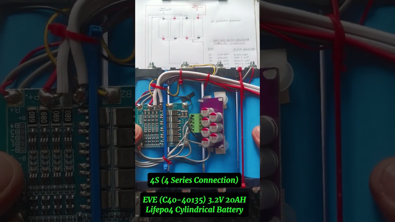 Connection ng Battery Pack, Active Balancer at BMS (4 Series Connection Battery)