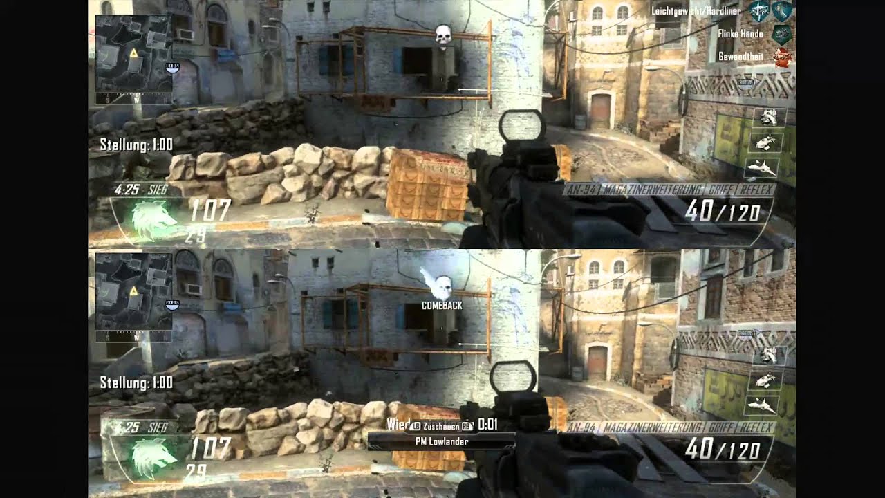 CoD BlackOps 2 Splitscreen Gameplay Xbox 360