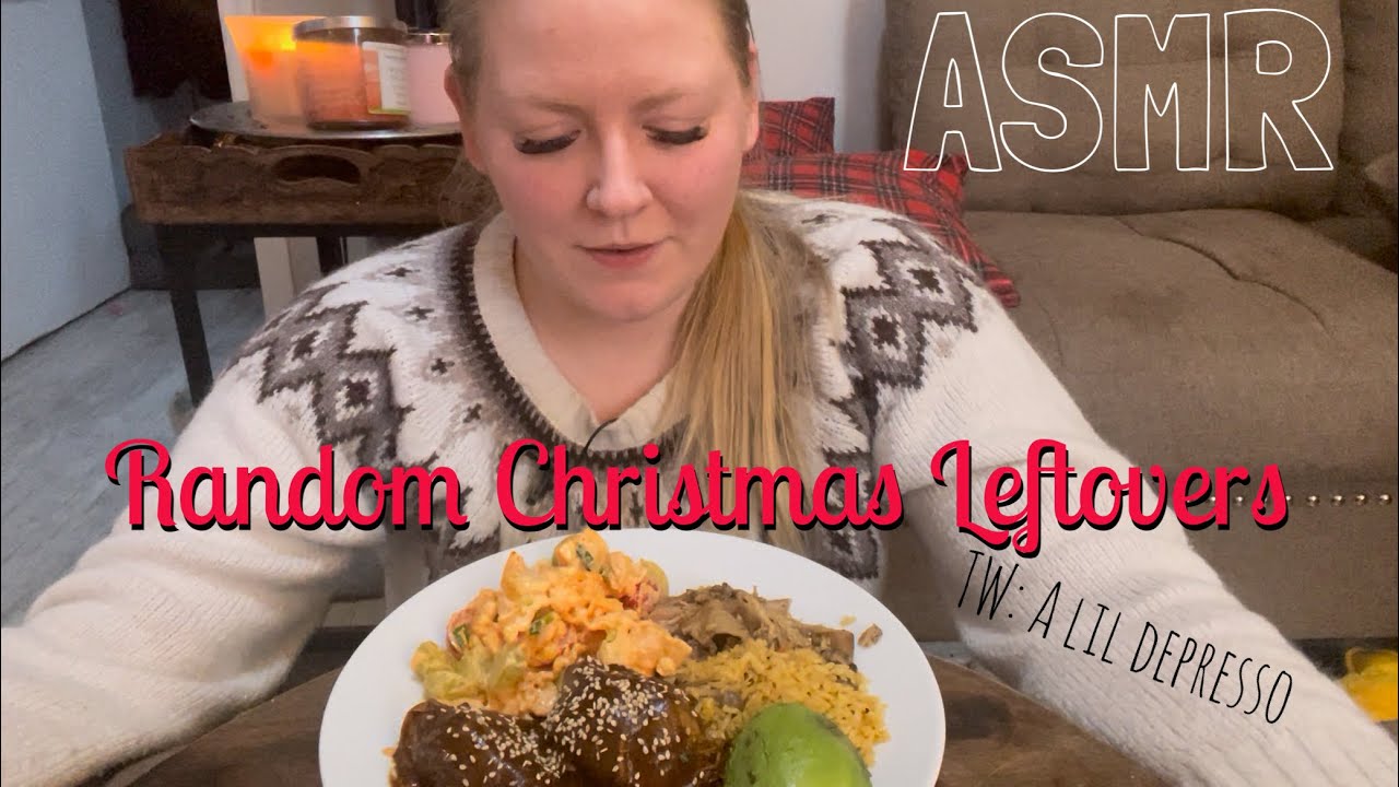 Random Christmas Leftovers 🎄 ~ ASMR Mukbang Relaxing Eating Sounds