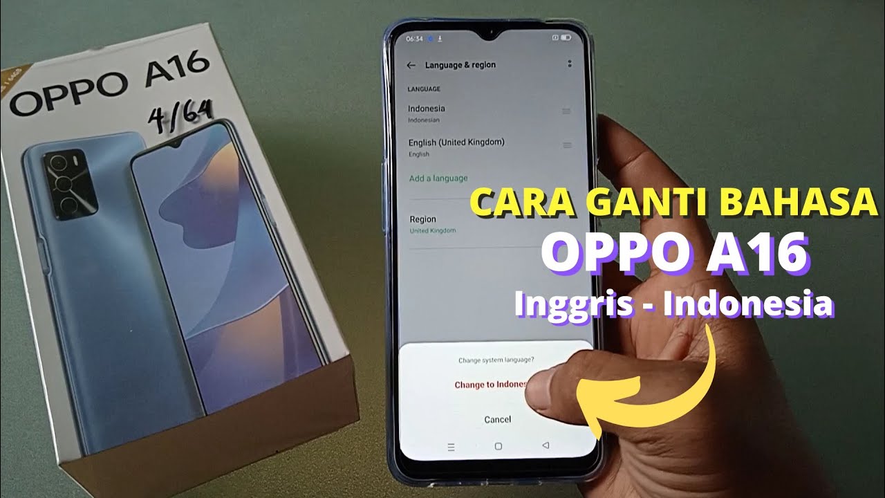 Cara Ubah Pengaturan Bahasa Di Hp Oppo A16 || Inggris - Indonesia
