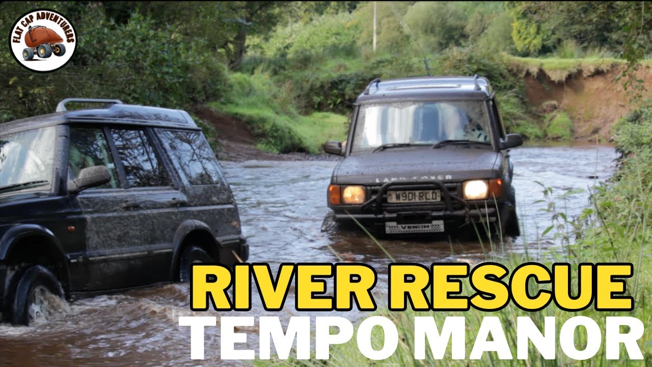 Drowning Land Rover during river crossing at Tempo Manor Estate, County Fermanagh, Northern Ireland