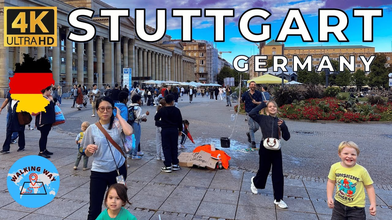 Stuttgart, Germany Walking Tour - Relaxing Autumn Walk - 4K 60fps
