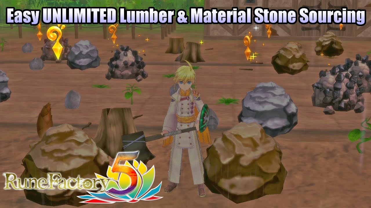 Rune Factory 5 - Easy UNLIMITED Lumber & Material Stone Sourcing