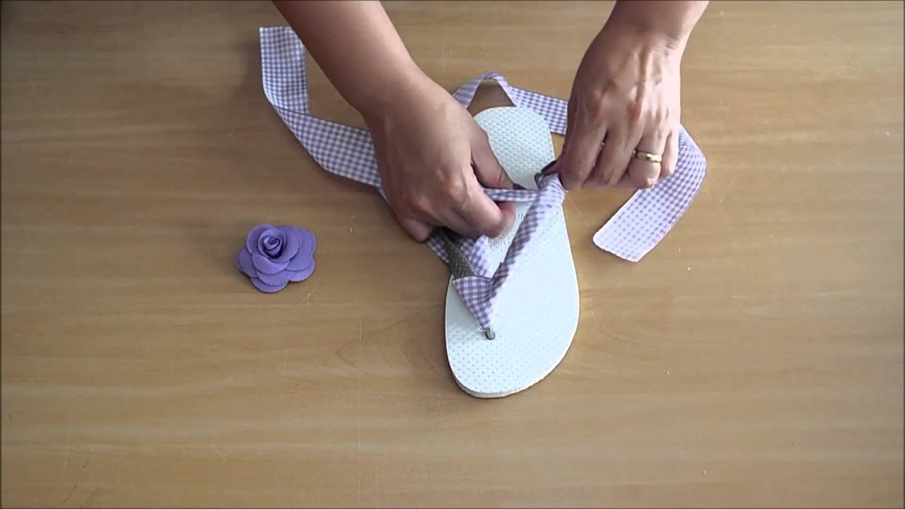 Chinelo decorado com fita passo a passo
