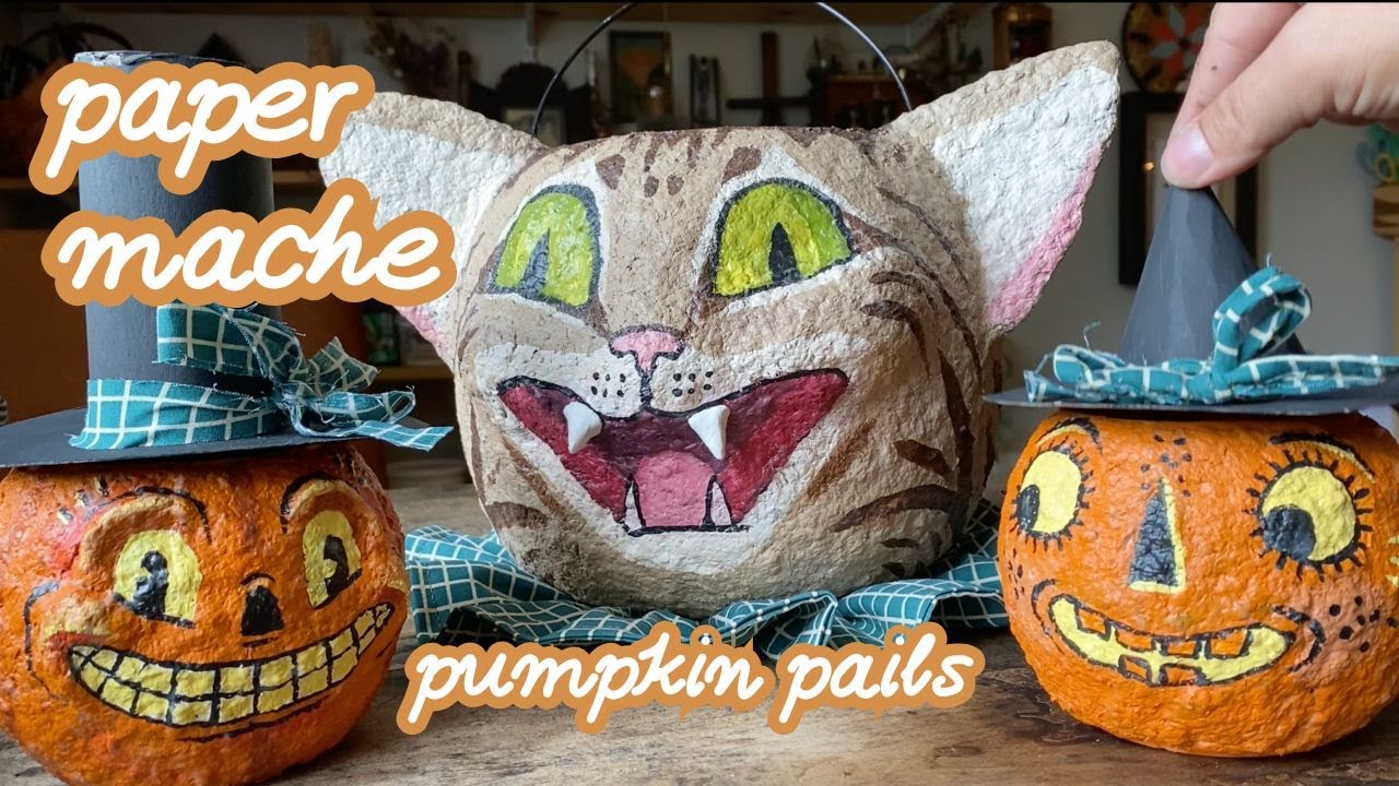 🎃 Изготовление тыквенных ведер из папье-маше 🎃