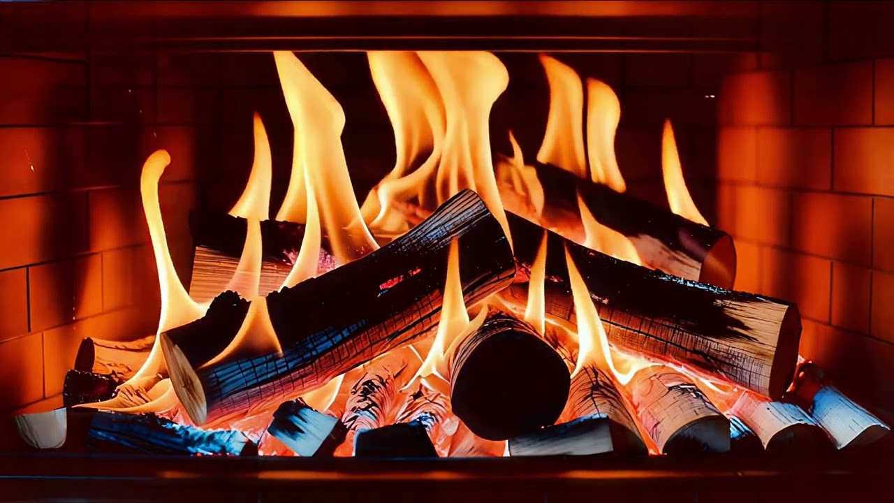 Cozy Fireplace 🔥 Warm Piano Jazz for Relaxation, Sleep & Evening Calm | Full Screen
