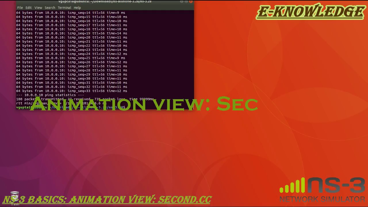 5. NS3 Basics: Animation Enabling & view in second.cc