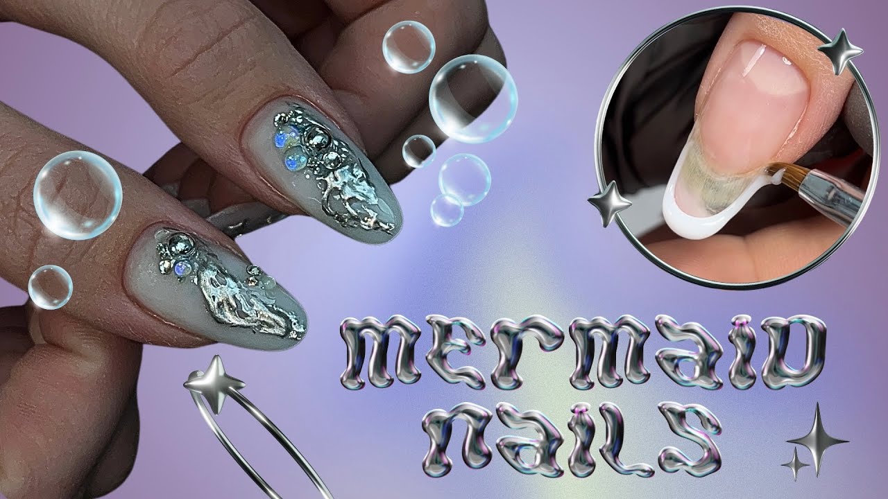 необычная коррекция 🫧 русалочий дизайн 🧜🏼‍♀️