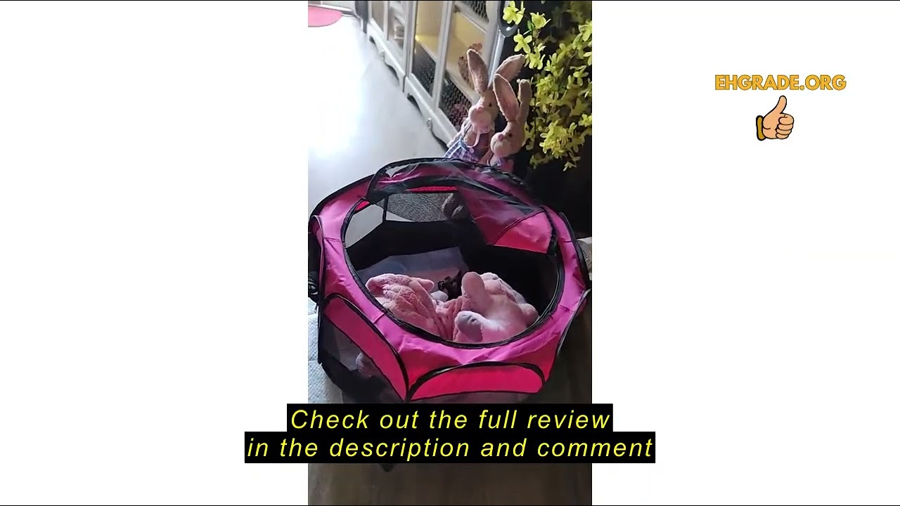 Review Tecageaon Portable Foldable Pet Playpen Exercise Pen Kennel Tent Indoor Outdoor Water-Resista