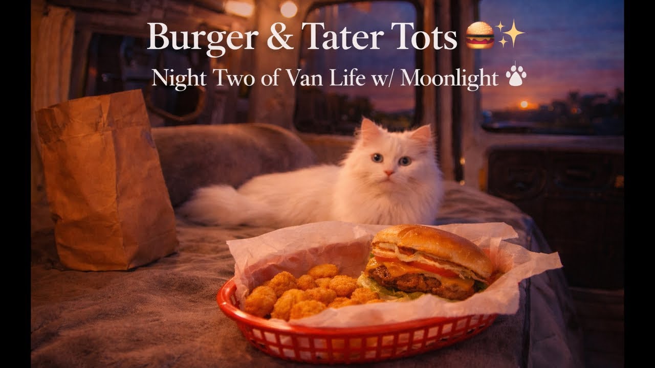 Burger & Tater Tots 🍔✨Night Two of Van Life with Moonlight