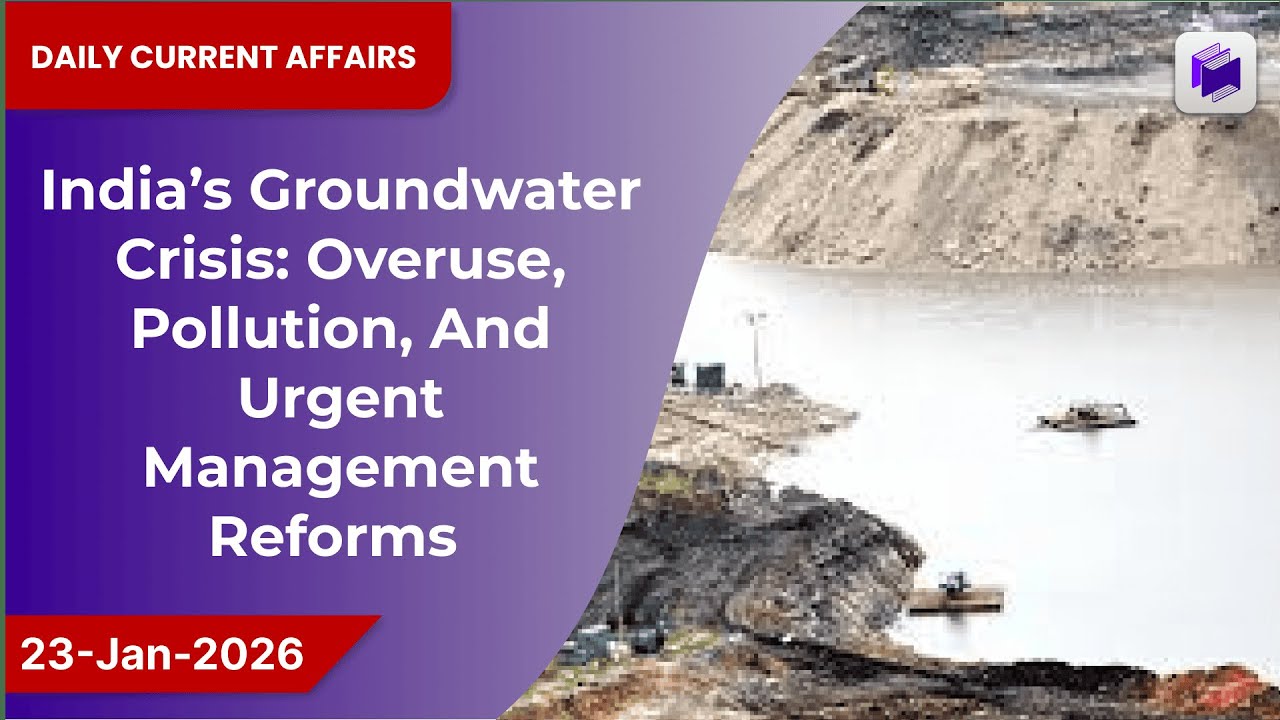 🚰 India’s groundwater crisis: overuse, pollution & urgent management reforms | 23 Jan 2026