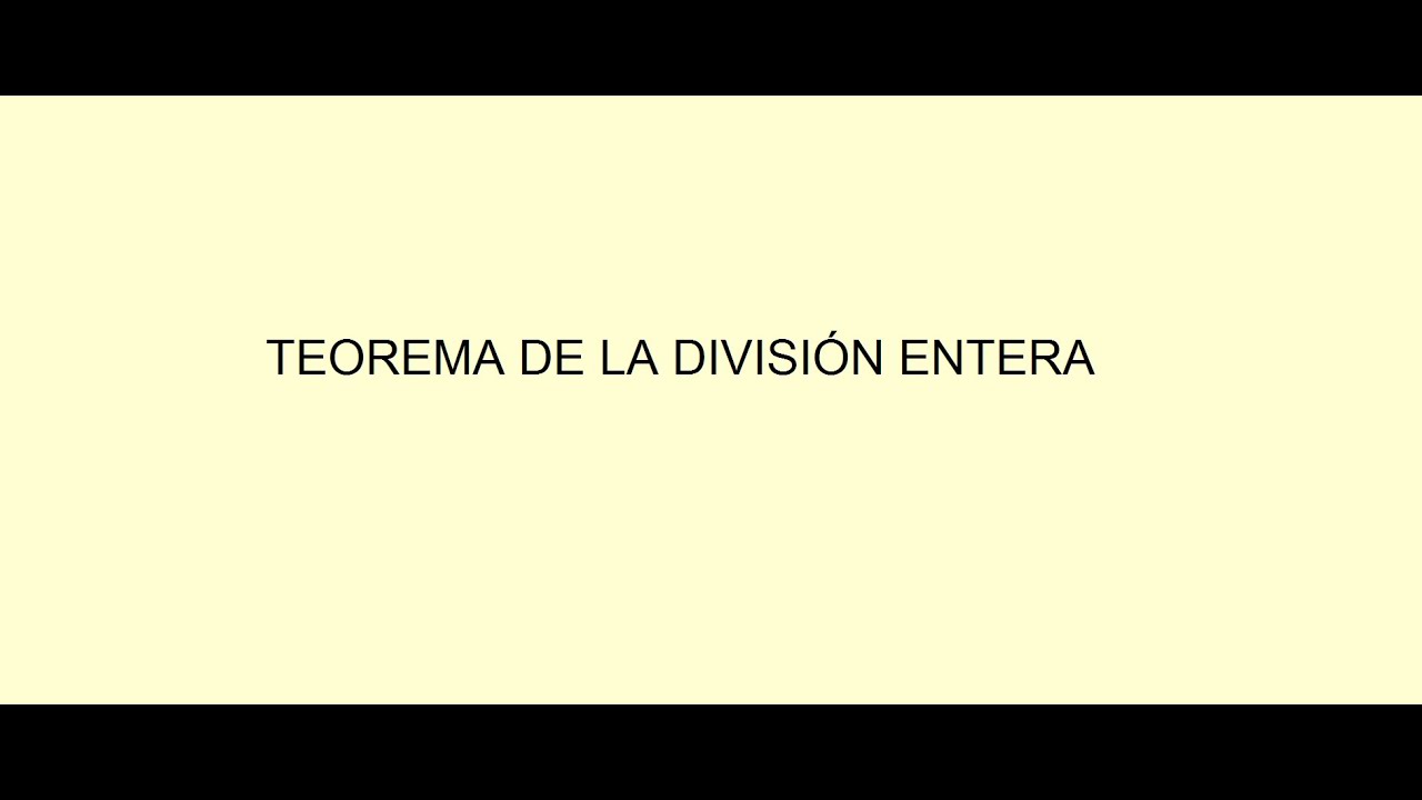 Teorema de la división entera
