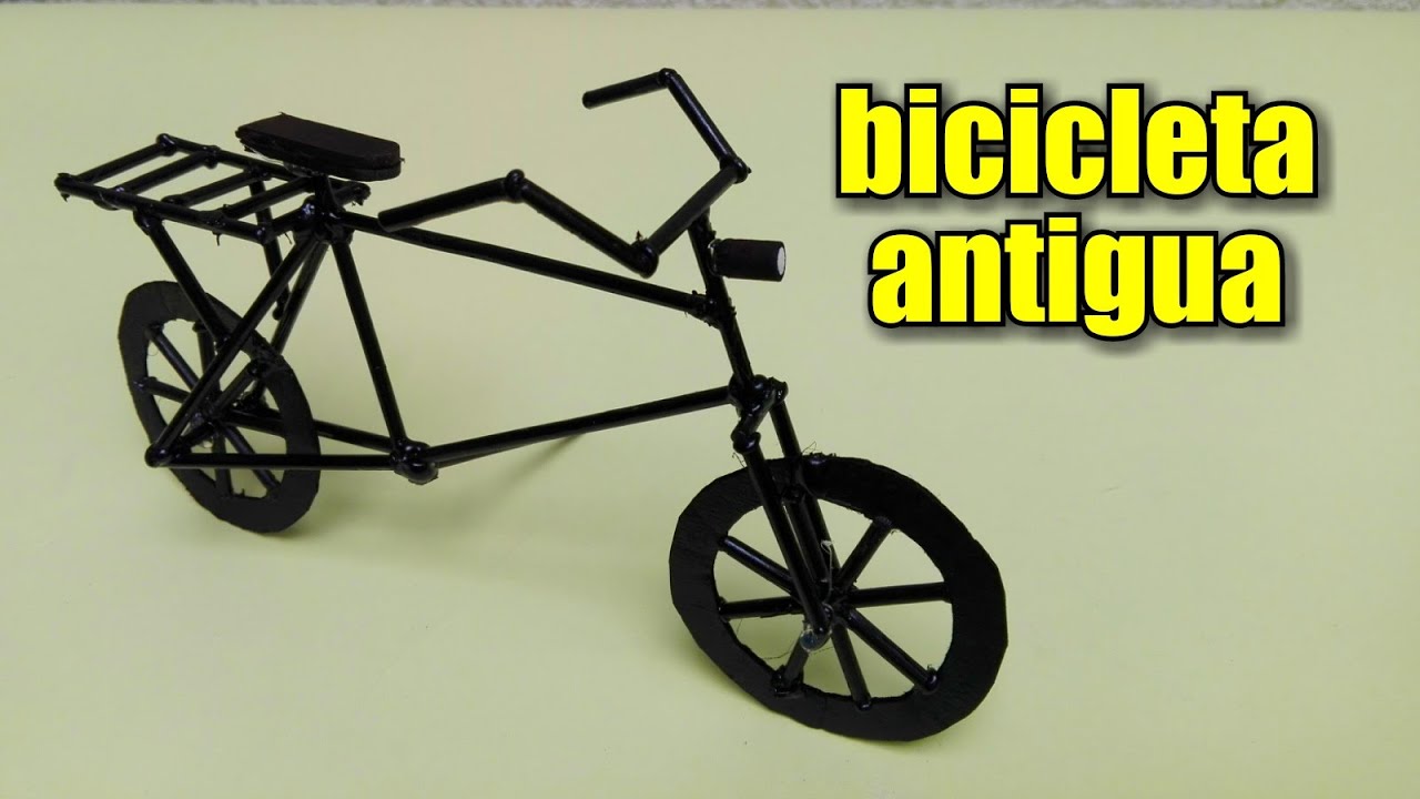 BICICLETA ANTIGUA hecha con palitos de brocheta - ANTIQUE BICYCLE made with skewer sticks