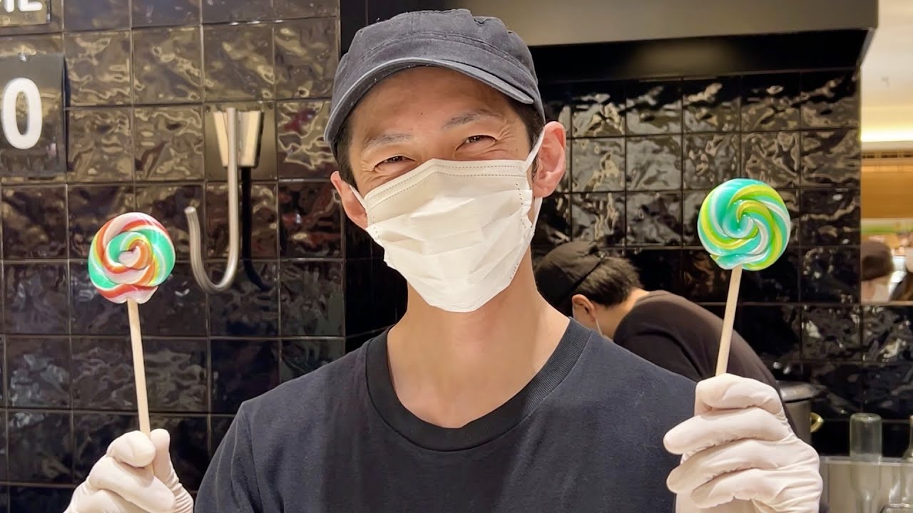 【飴細工】カラフルで可愛いペロペロキャンディの作り方・手作り・Handmade Candy・Japanese Street Food・수제캔디・糖果製作・PAPABUBBLE・パパブブレ