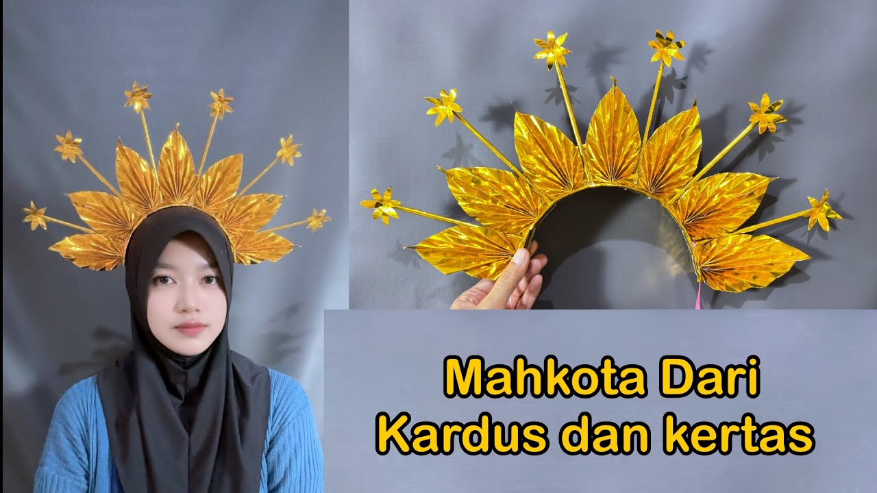 Mahkota Emas Dari Kardus Bekas Untuk Karnaval dan Pentas Seni