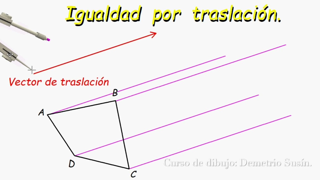 Curso de dibujo técnico: igualdad por traslación. Tutorial fácil y detallado, paso a paso.