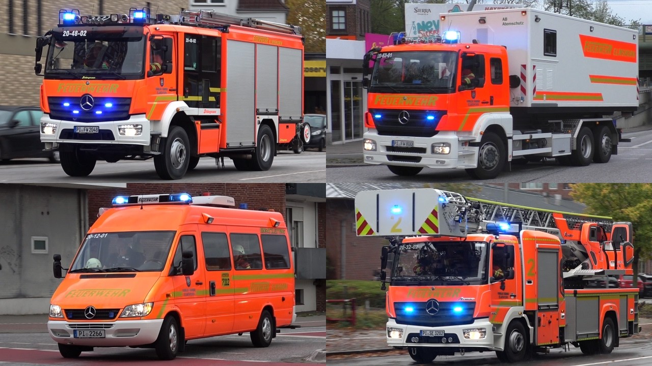 [KELLERBRAND | VERKEHRSUNFALL, R&Uuml;STWAGEN,ELW 2 & MEHR !] Einsatzfahrten Feuerwehr Elmshorn