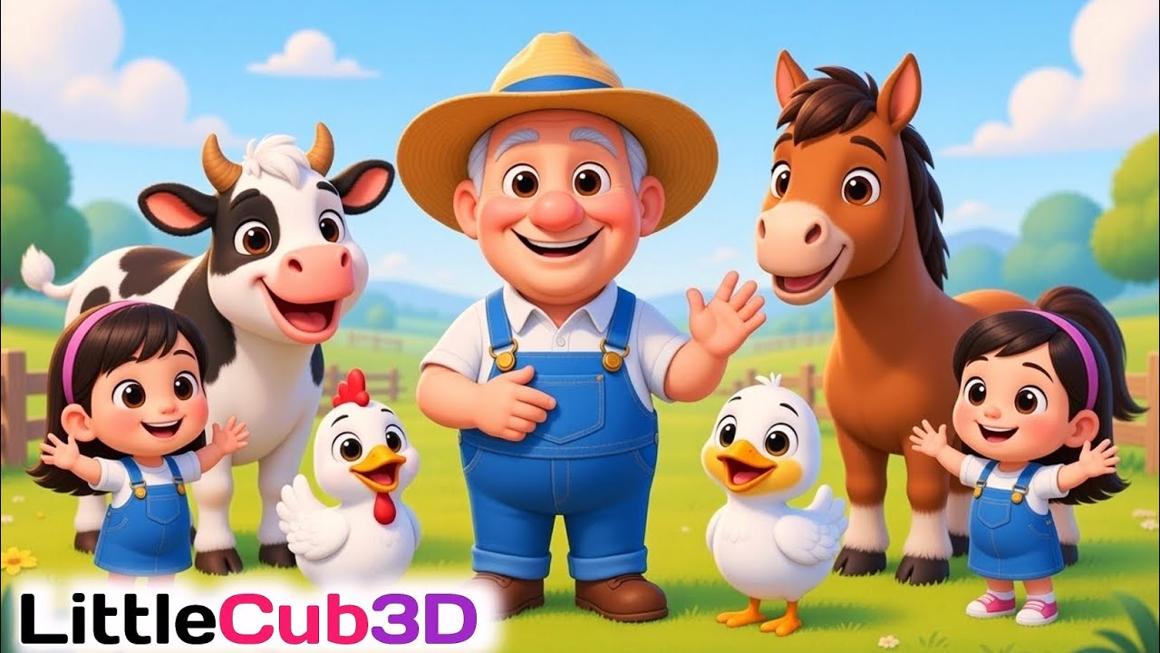 Old McDonald Had a Farm 🎵 | Kids Nursery Rhyme | Fun Animal Song | 3D Cartoon