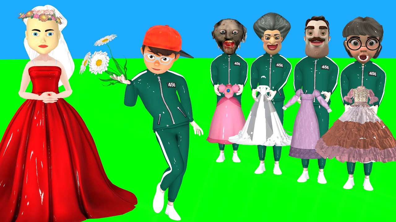 Squid Game vs Scary Teacher 3D Choose Beautiful Princess Dress vs Dressing Room 5 Times Challenger