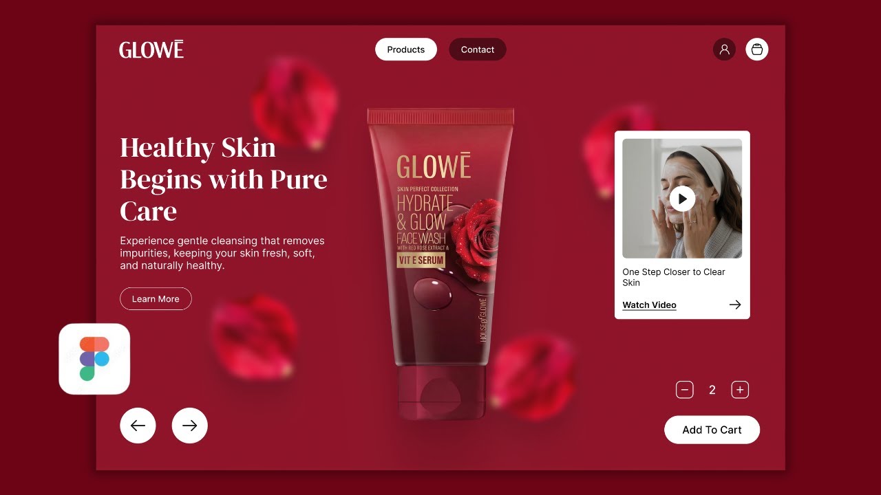 Modern Skincare Website UI Animation | Figma Tutorial for Beginners
