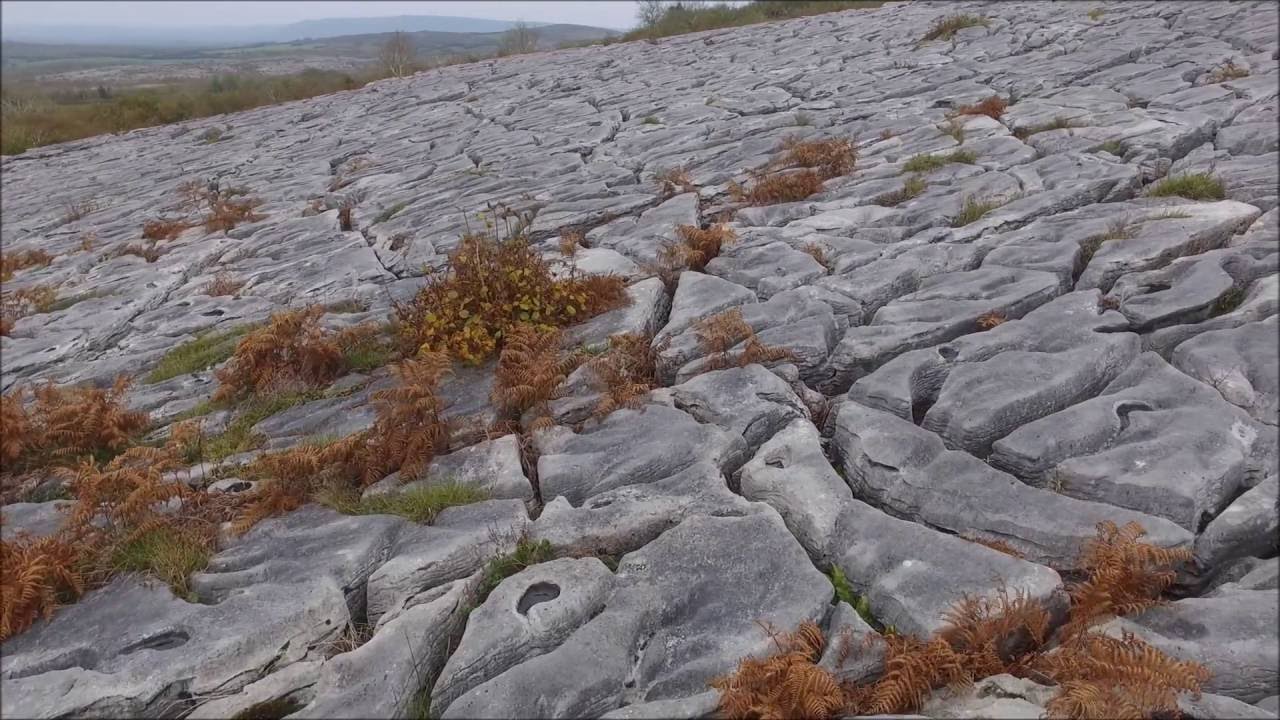 Flying over an alien landscape, The Burren, County Clare, Ireland