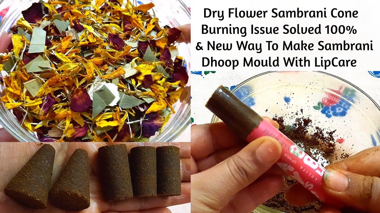 How To Make Dry Flower Sambrani Cone At Home / Burning Issue Solved / DIY Incense