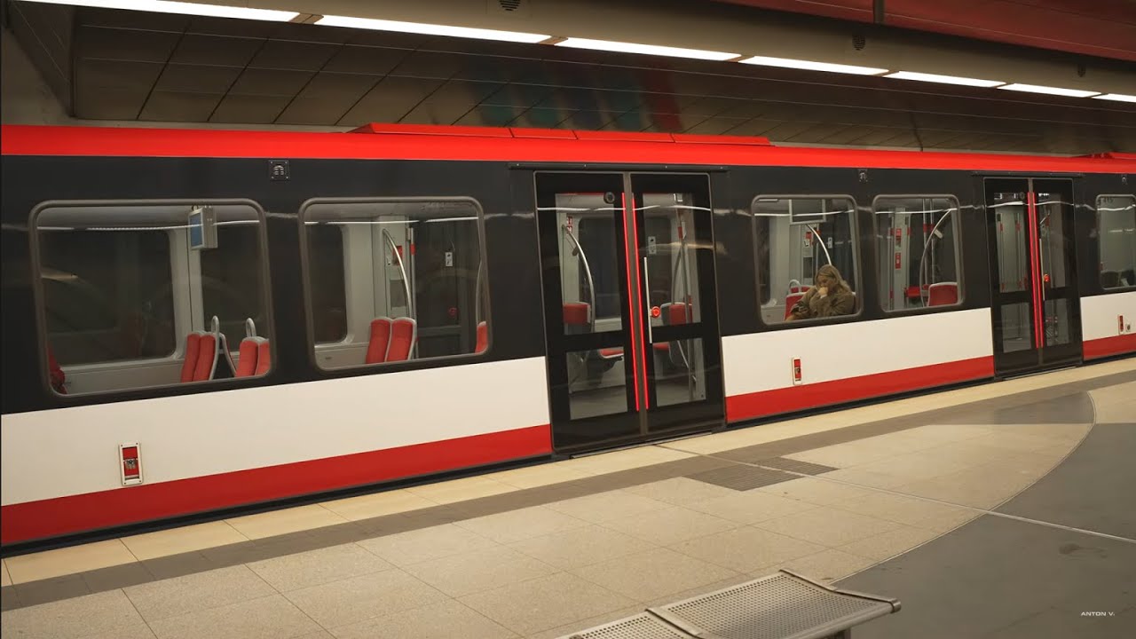 Germany, Nürnberg, U-Bahn ride from Fürth Hauptbahnhof to Klinikum