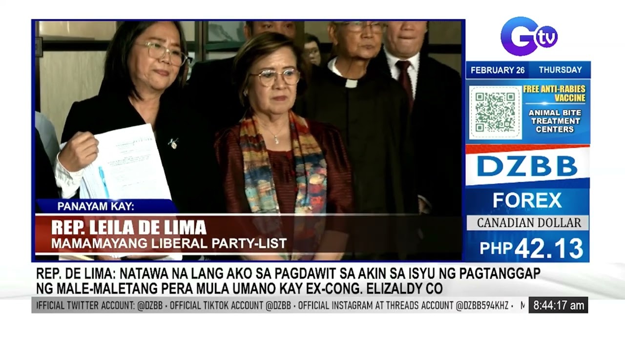Cong. Leila de Lima, natatawa na lang sa akusasyong tumanggap siya ng male-maletang pera