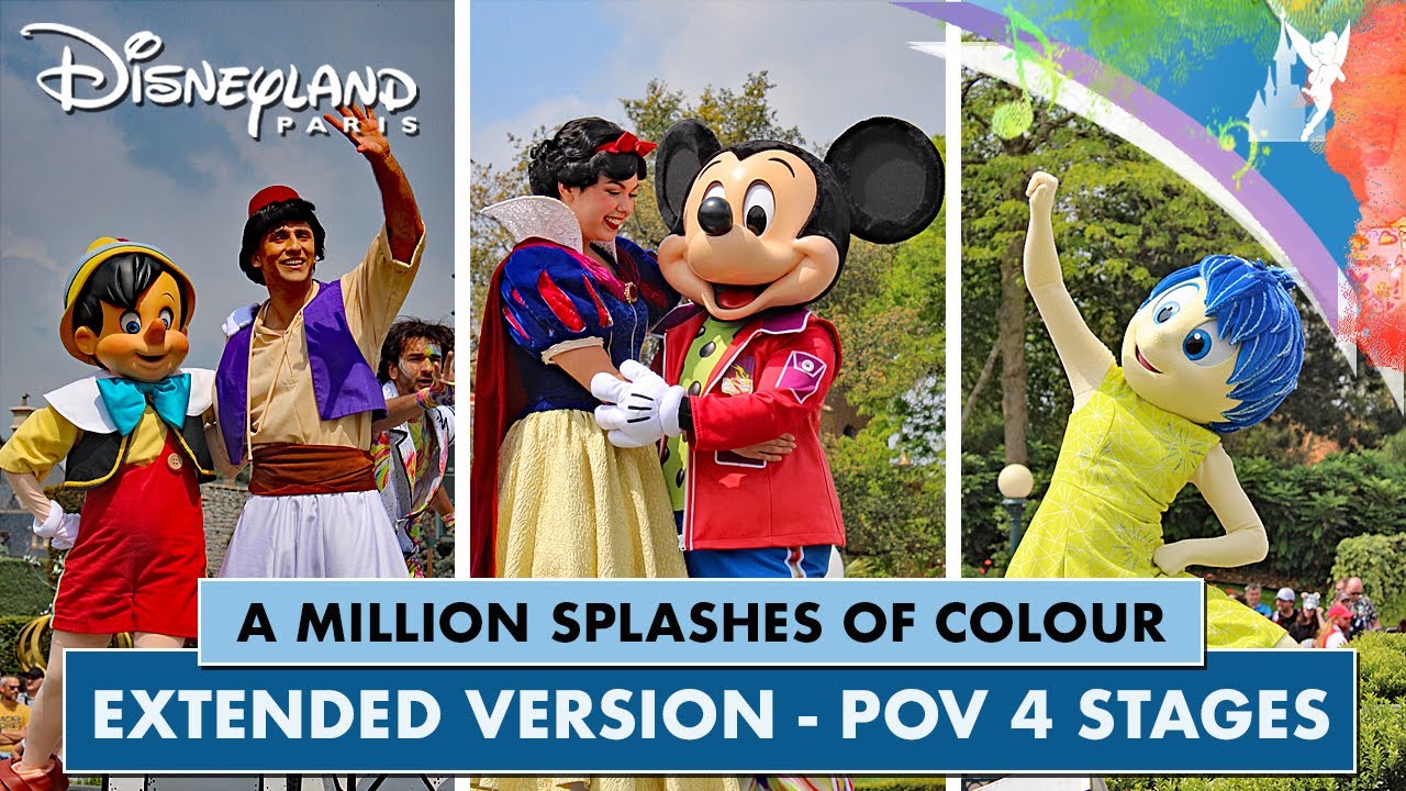 🎨  A Million Splashes of Colour EXTENDED version POV 4 stages at Disneyland Paris 2024