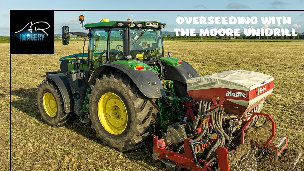 Overseeding with the Moore Unidrill on the John Deere 6R215