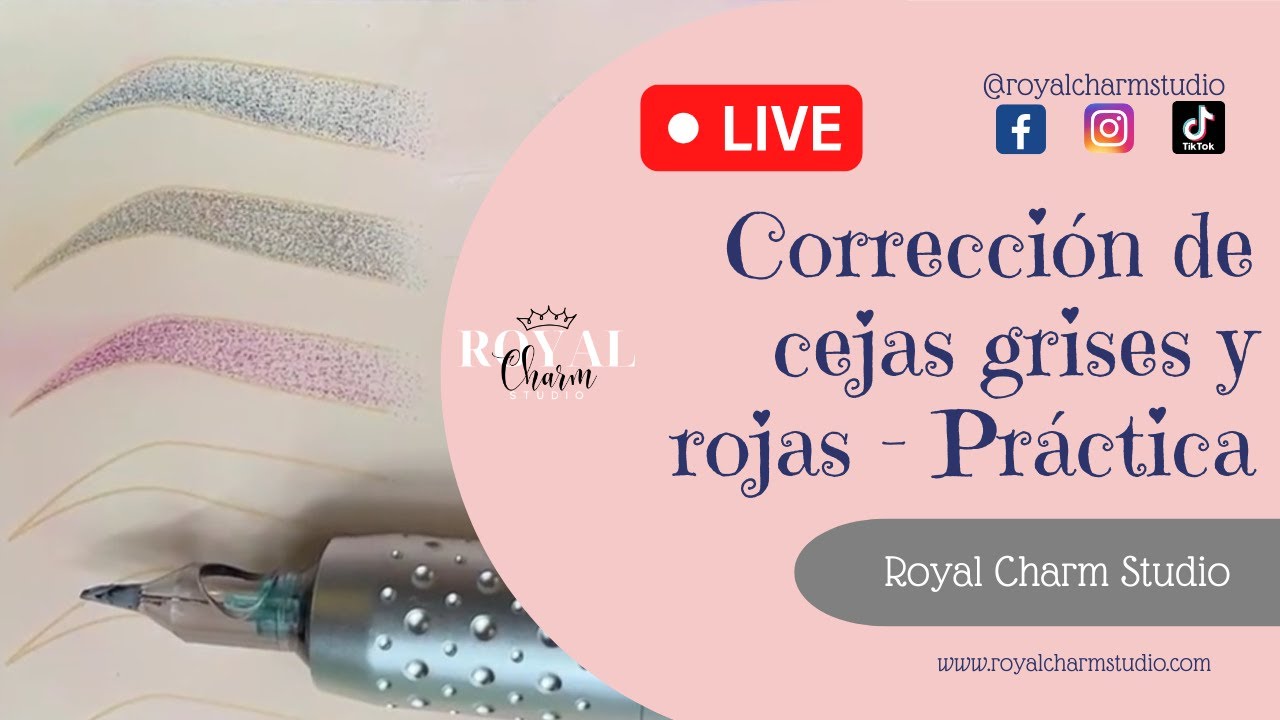 Clase de corrección de cejas grises y rojas