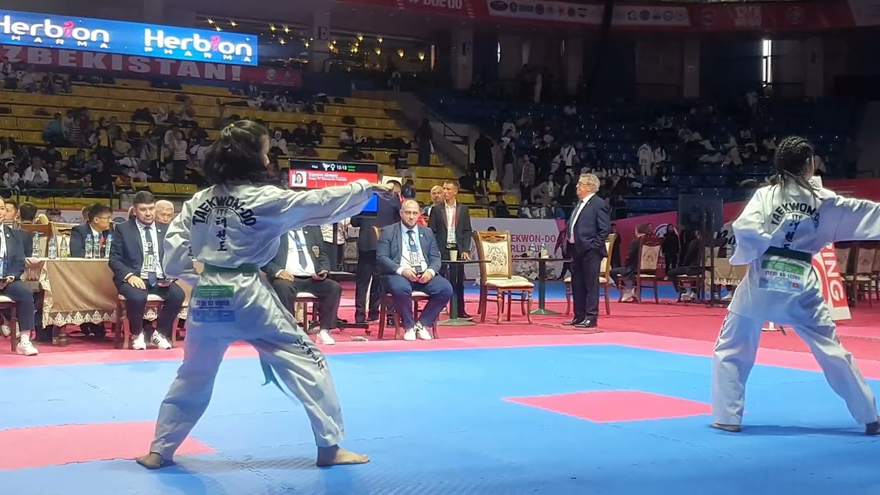 World Cup 2024 Taekwon-Do ITF Uzbekistan Pattern Saydimuxammadova Nodiraxon blue corner