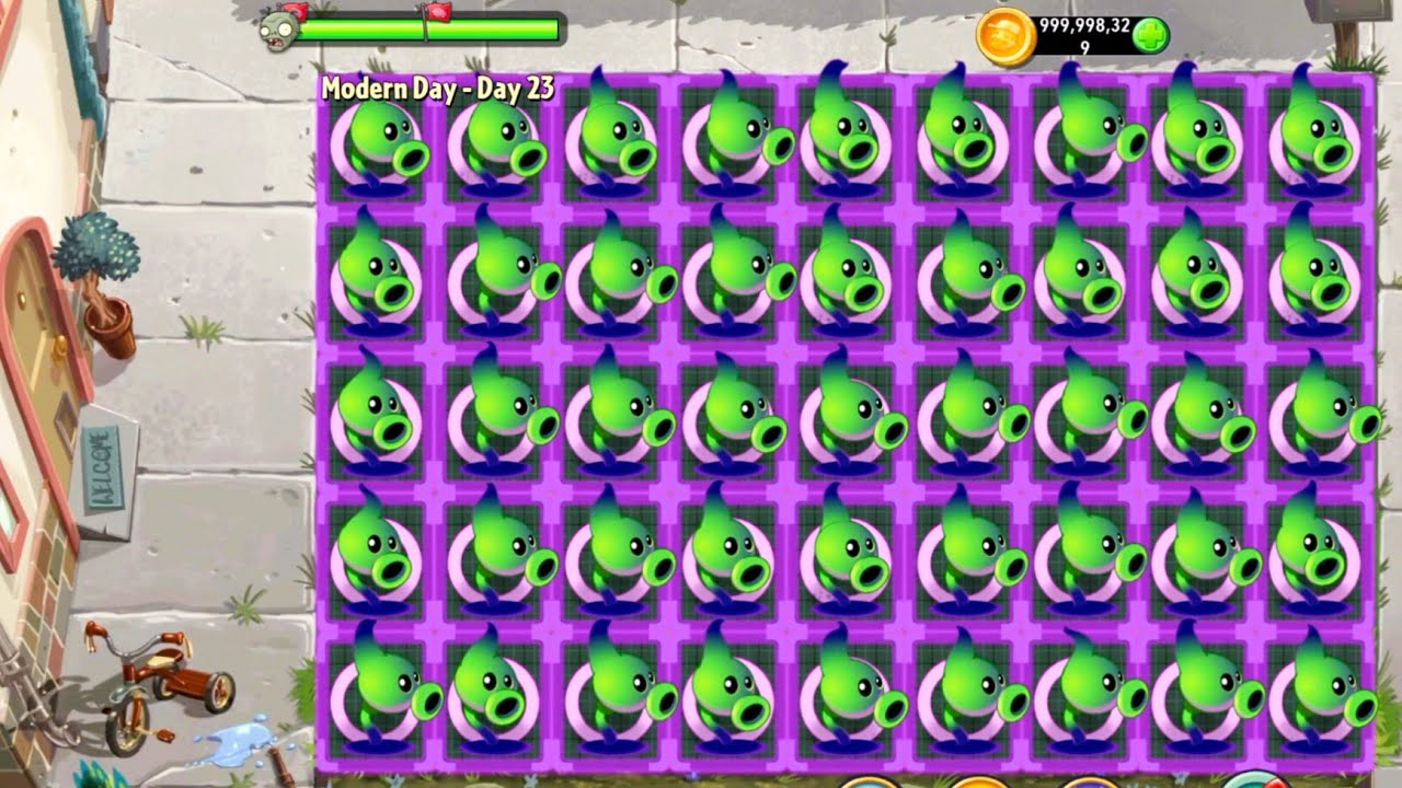 Plants Vs zombies 2 Shadow Peashooter Vs All Zombies Gameplay Challenge | Pvz 2 Modern Day Gameplay 