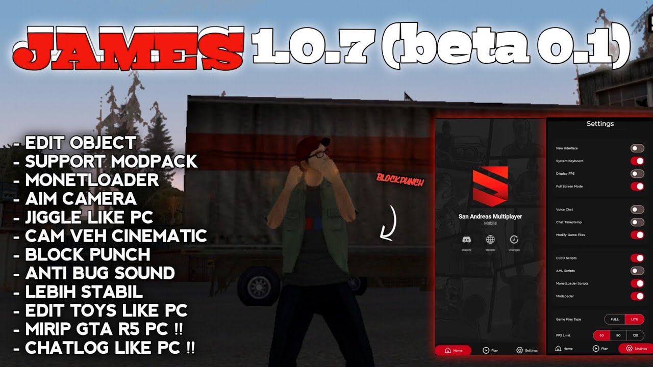 SHARE CLIENT SAMP JAMES UPDATE TERBARU 1.0.7 (beta 0.1) CLIENT YANG MIRIP SAMA CLIENT R5 PC 