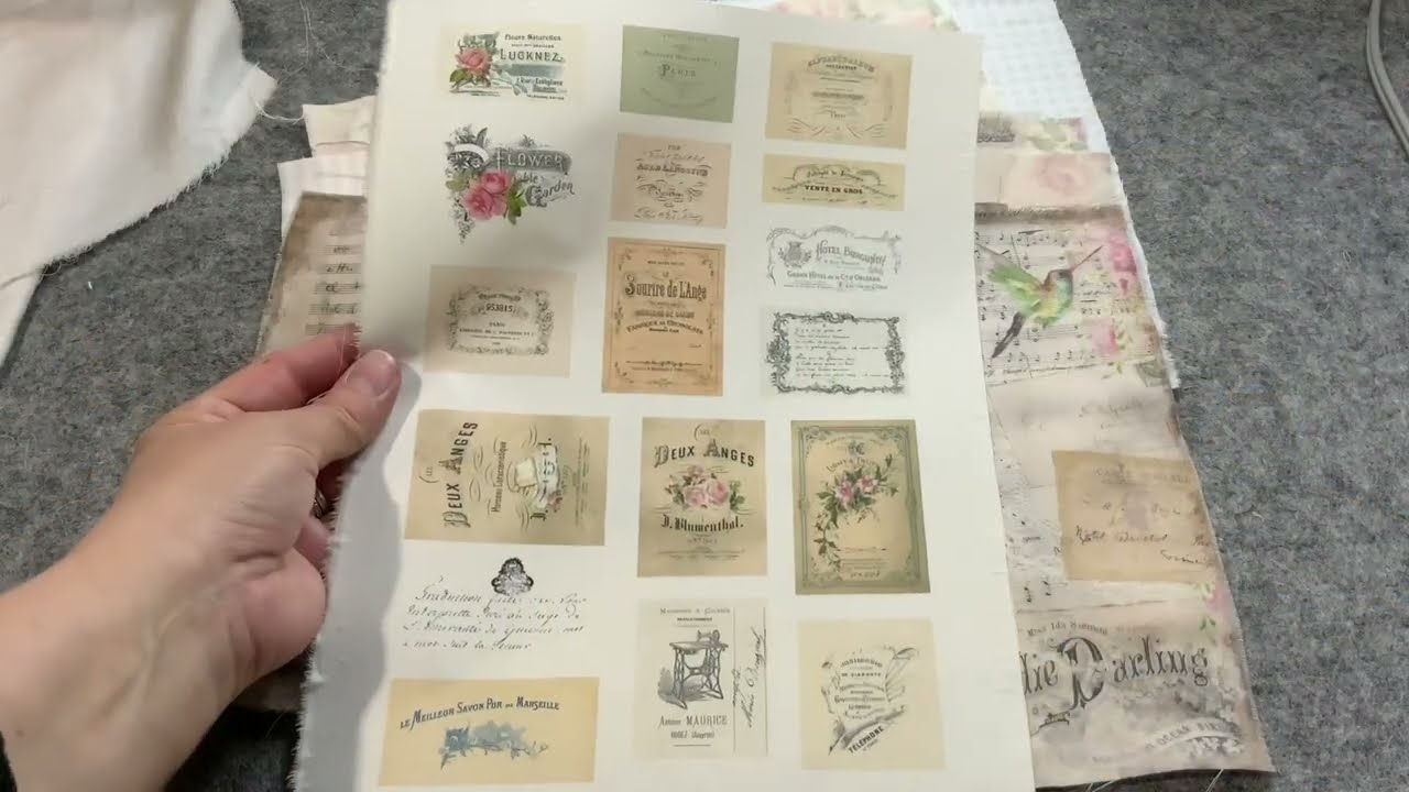 Tutorial:  How to print on fabric to create Vintage labels or pattern fabric using digital/printable