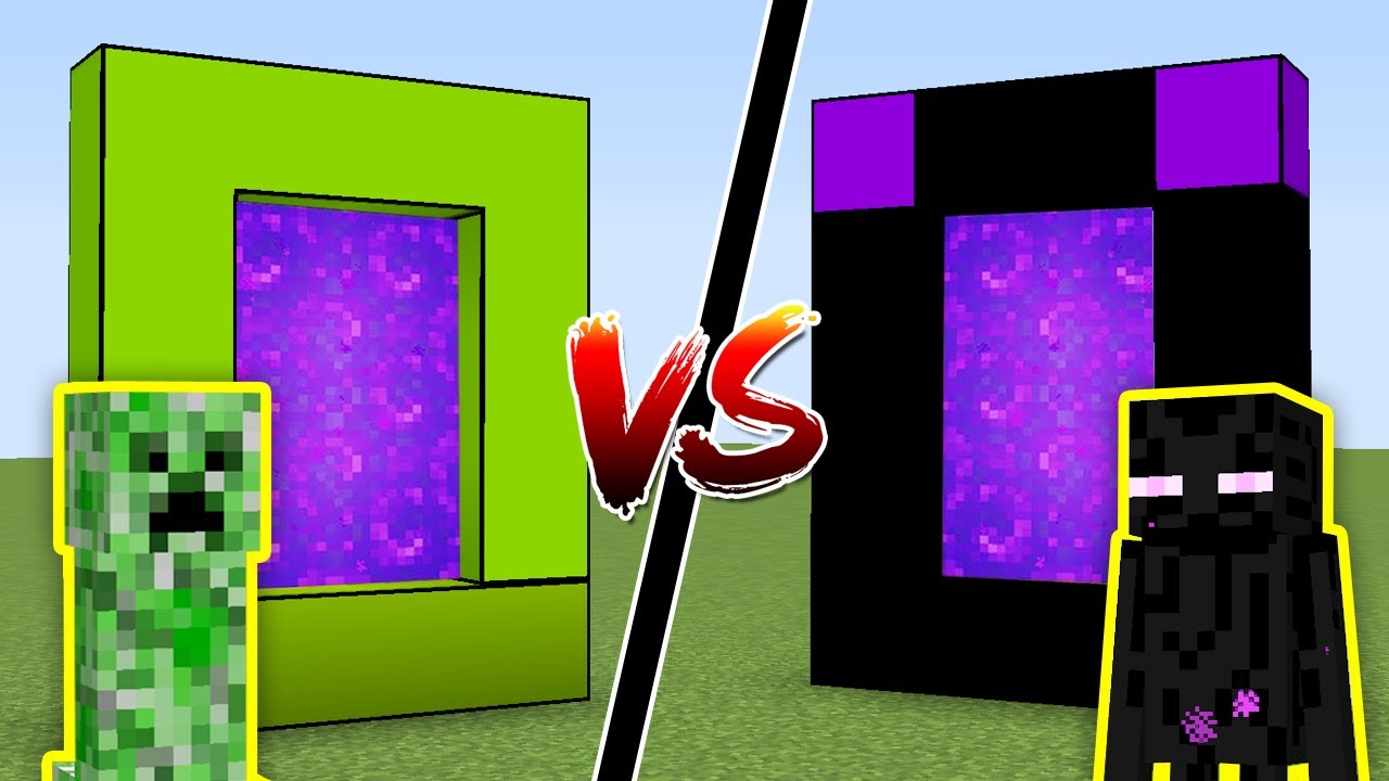 PORTAL DO CREEPER VS PORTAL DO ENDERMAN - MINECRAFT