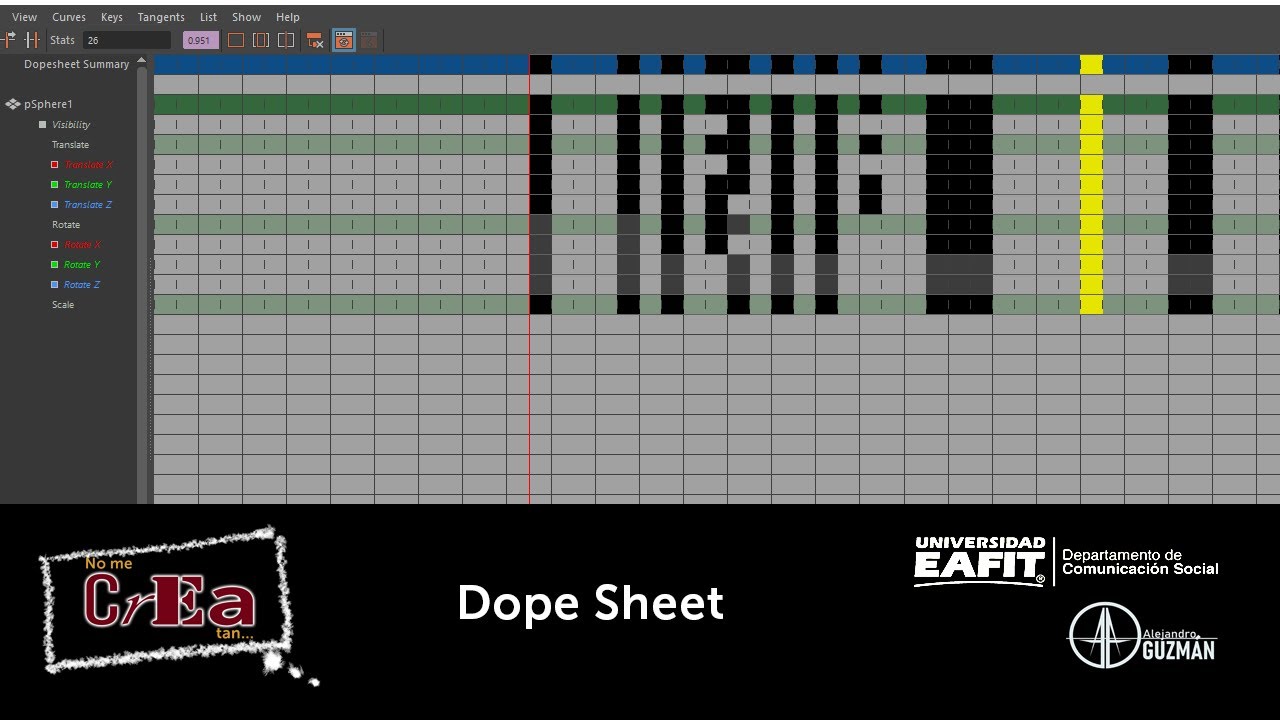 Dope sheet maya 2023