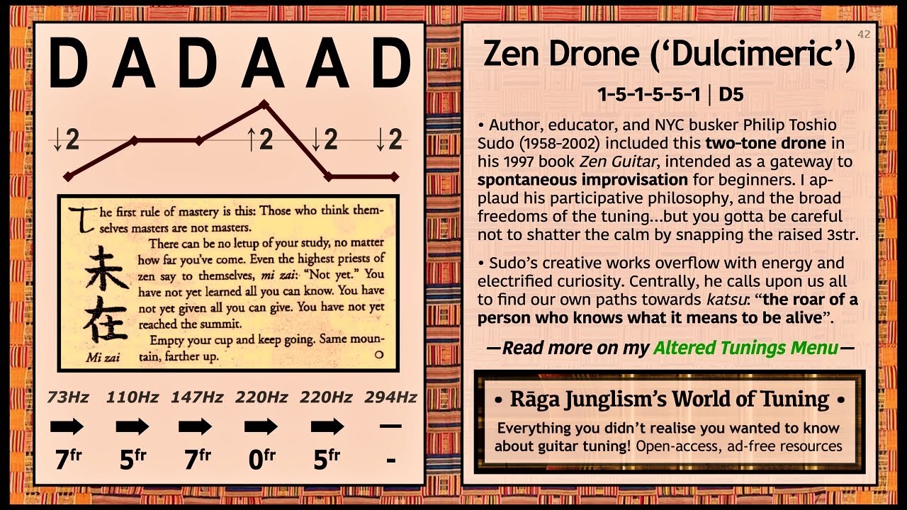 Zen Drone (‘Dulcimeric’) | D-A-D-A-A-D | HQ Tuning Notes & Info | World of Tuning | Rāga Junglism