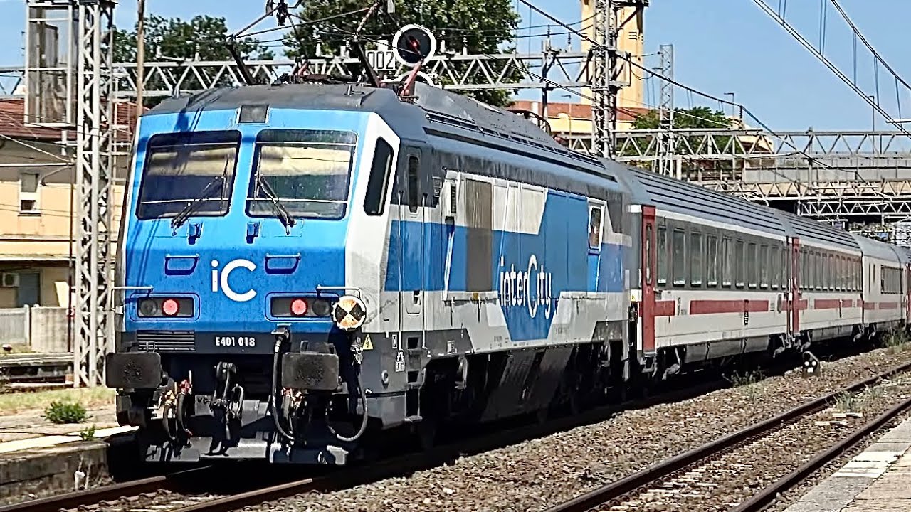 Trains at Livorno Centrale Station (4K)