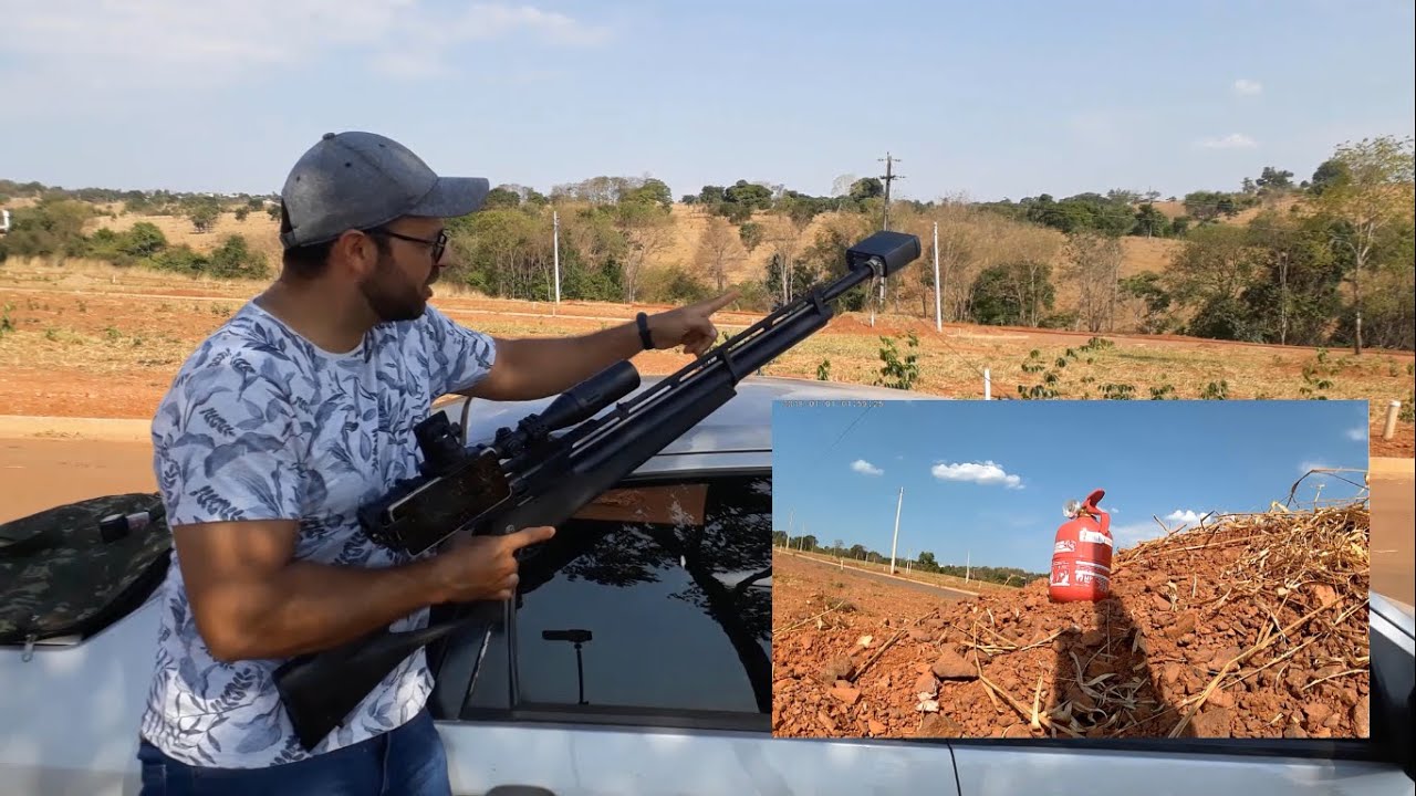 Carabina de pressão Rossi R8 Black - Fez bonito à 50 metros e fura extintor.