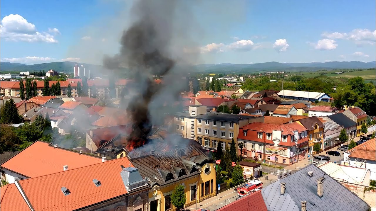 Požiar v meste Lučenec – 1. máj 2025 (štvrtok, 
