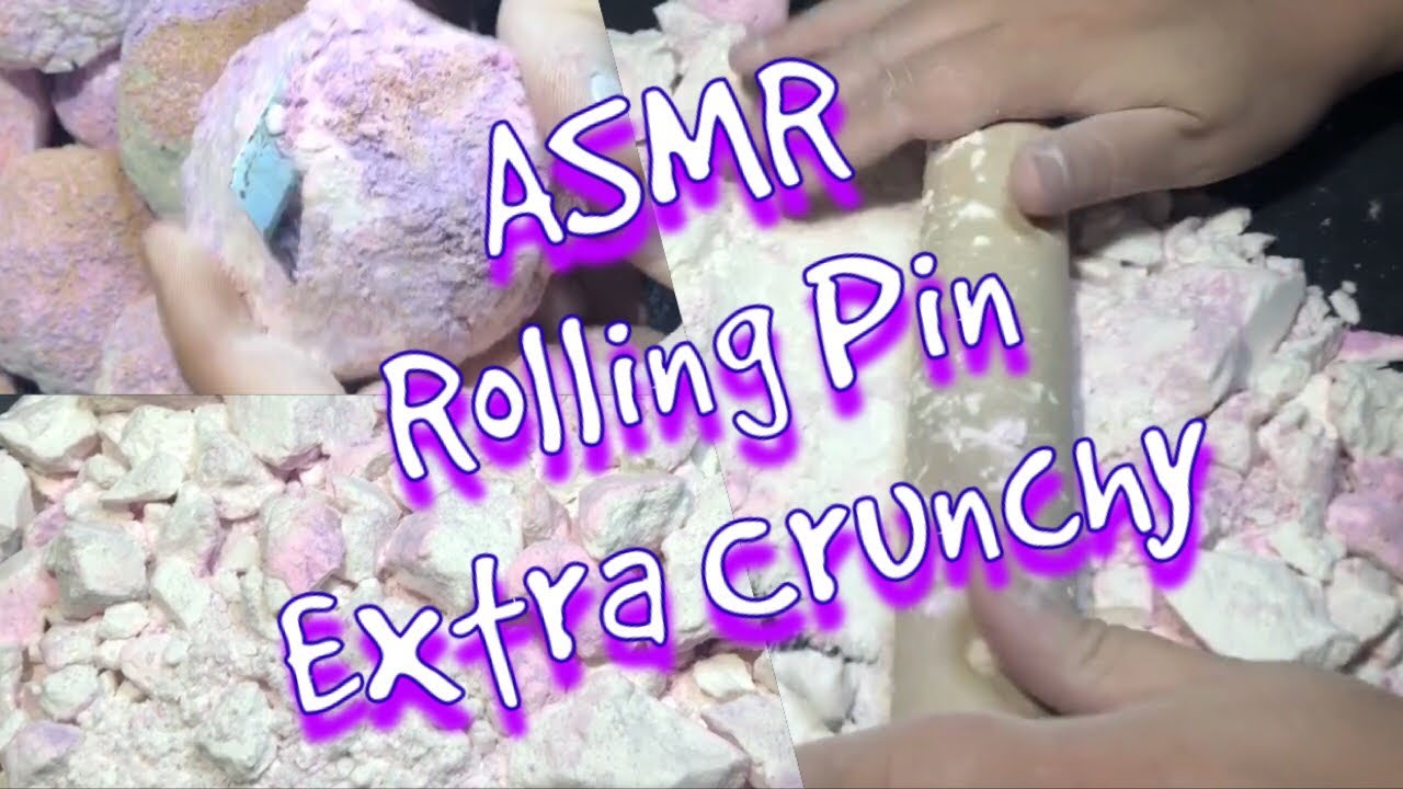 ASMR + Satisfying : Crunchy Baking Soda and Cornstarch - Rolling Pin : Anxiety Relief