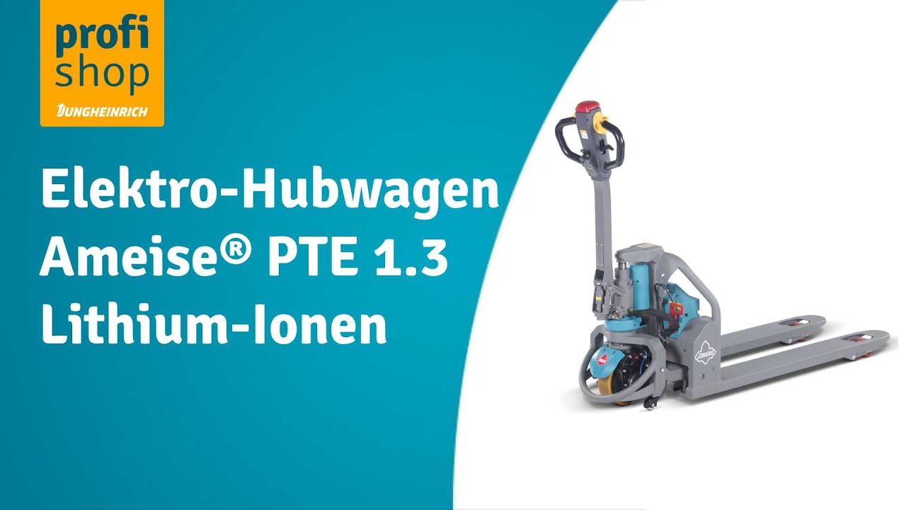 Elektro-Hubwagen Ameise® PTE 1.3 - Lithium-Ionen, extrabreit für Spezialpaletten
