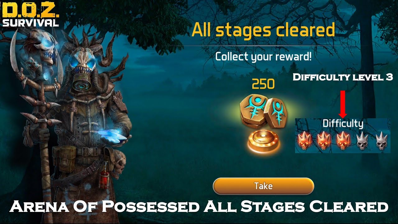 Arena Of Possessed All Stages Cleared - Dawn of Zombies: Survival