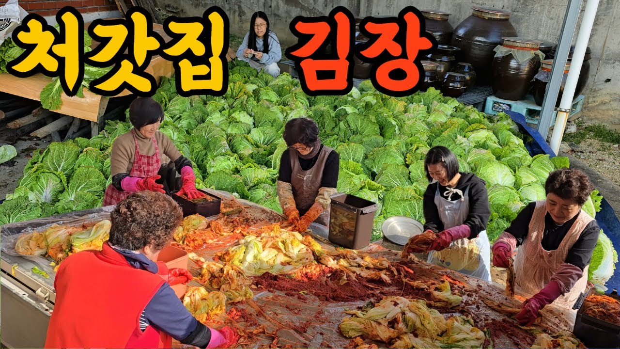 밭에서 배추 직접 뽑고 트럭에서 양념 바르는 처갓집 김장 김치