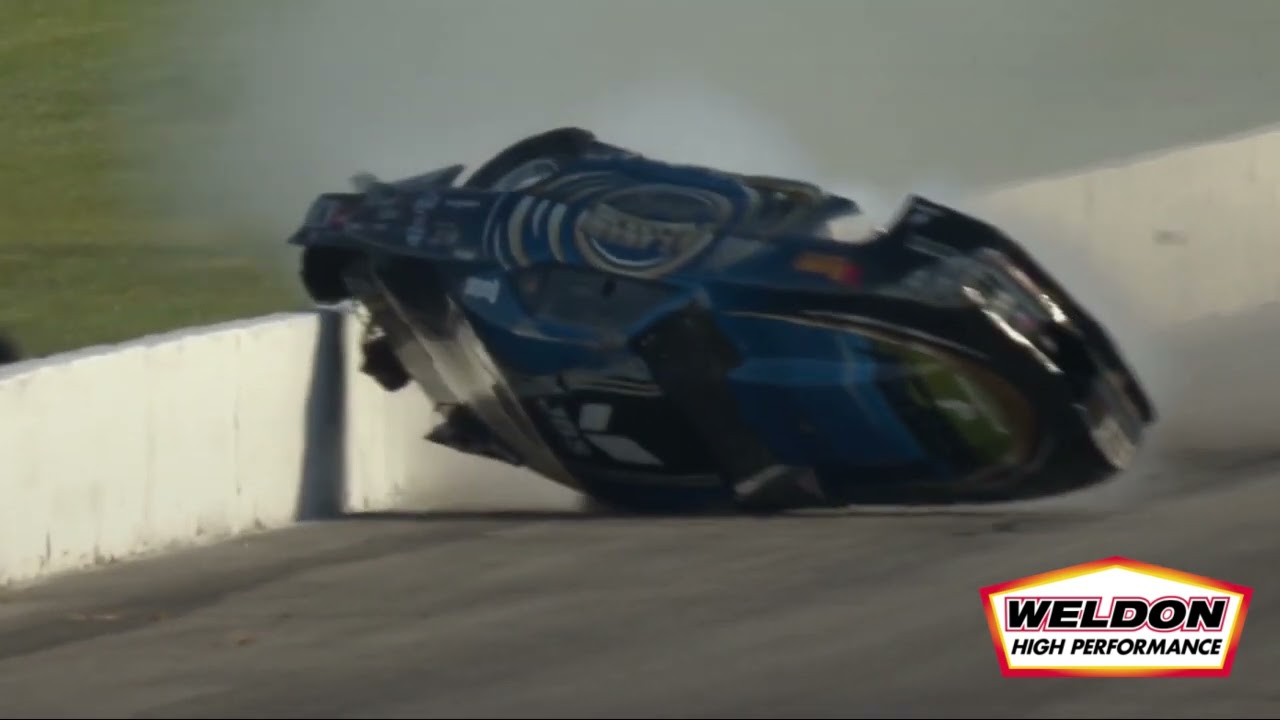 JUSTIN BOND WALKS AWAY FROM VICIOUS CRASH AT NHRA #USNATS