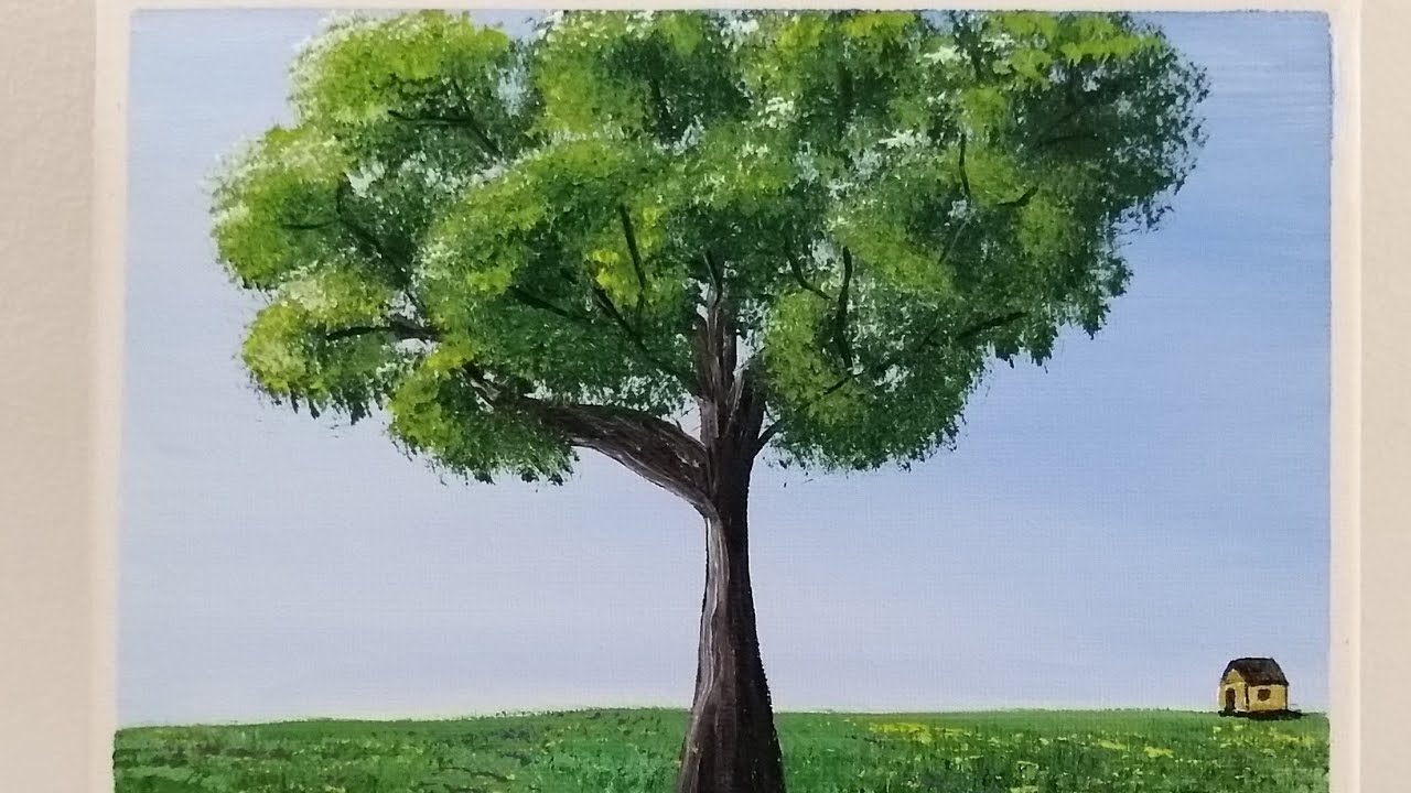 Como pintar uma árvore. Pintura acrílica sobre tela | Acrylic Paints. #15