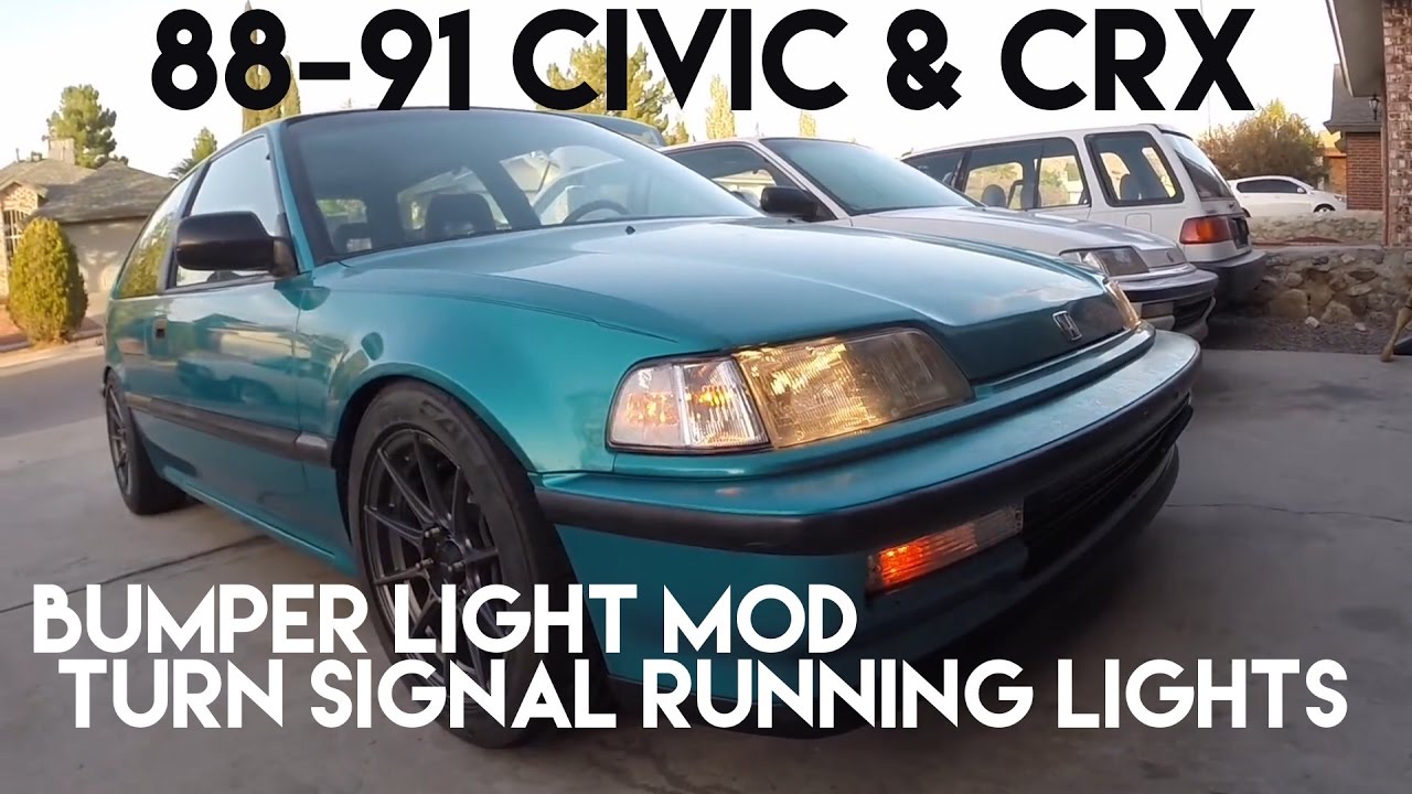 How to EF Civic CRX Bumper Light Mod Running Light and Blinker Fog Light