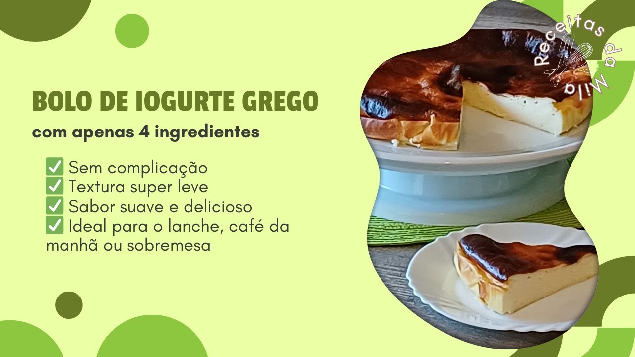 Bolo de Iogurte Grego com Apenas 4 Ingredientes! Fofinho, Leve e Delicioso!